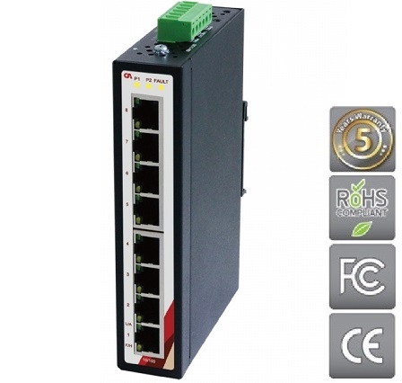 Průmyslový Ethernet switch 8 portový ETU-0800-T