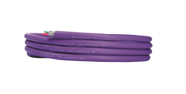 Instalace podle normy EN 50170, odolnost proti ohni podle VDE 0472 FCC 2xAWG 22 - standardní Profibus kabel - 1m
