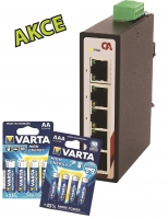 Průmyslový Ethernet switch 5 portový CETU-0500 + VARTA AA + VARTA AAA