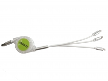 USB nabíjecí kabel 3 v 1, bílý